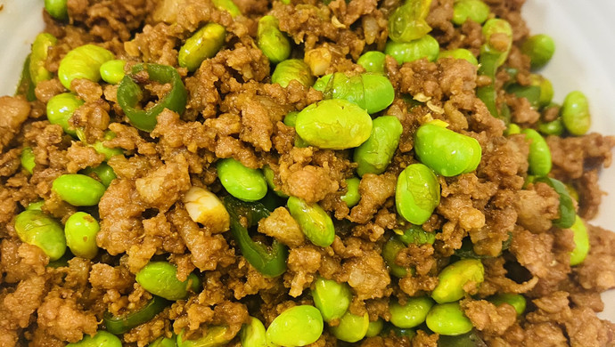 毛豆炒肉沫