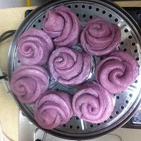 紫薯玫瑰小花卷的做法图解10