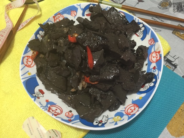 炒羊血的做法图解4