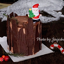 #金龙鱼精英100%烘焙大师赛-爱好组低筋#黑巧圣诞树桩蛋糕