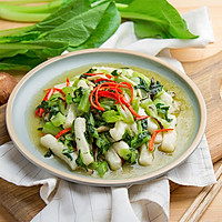 芥兰炒年糕的做法图解6