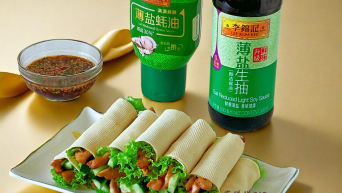 轻食低卡｜豆皮蔬菜鸡肉卷