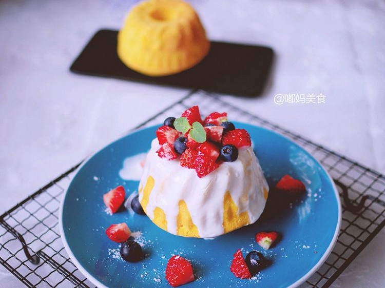 水果酸奶淋面蛋糕的做法