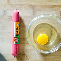 两分钟简易早餐—火腿炒鸡蛋的做法图解1