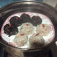 双色珍珠丸子的做法图解3