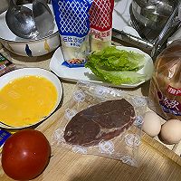 #一起土豆沙拉吧#早餐嫩牛肉火腿三明治的做法图解1
