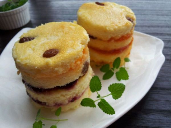 红豆酸奶蛋糕／酸奶红提蛋糕~果酱馅.慕斯圈