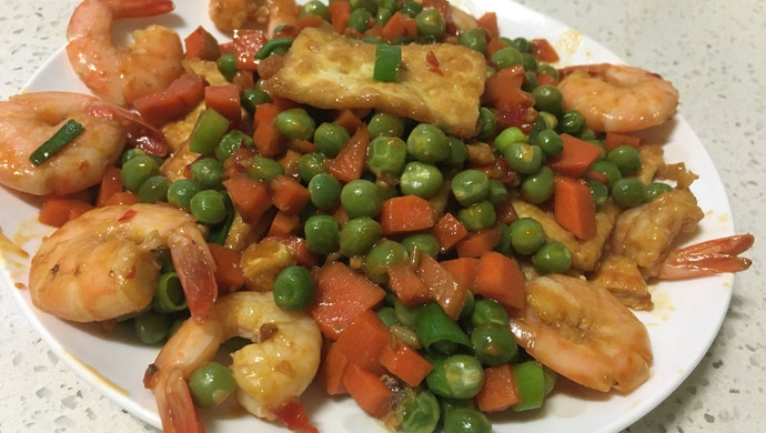 时蔬煎豆腐