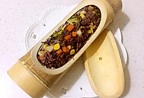 zoey妈宝宝辅食12+紫米竹筒饭的做法