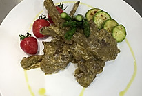 白咖喱羊肉配孜然香囊饼的做法