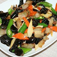 木耳杏鲍菇炒腊肉的做法图解12