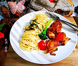 #橄榄中国味 感恩添美味#鸡排葱油意面的做法