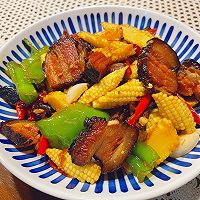 下饭菜——玉米笋炒腊肉的做法图解10