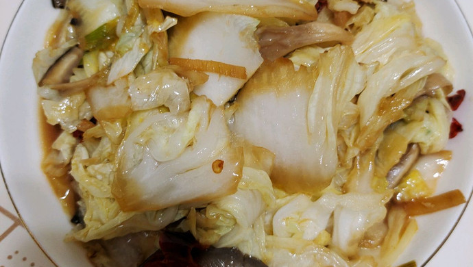 白菜炒鲜蘑