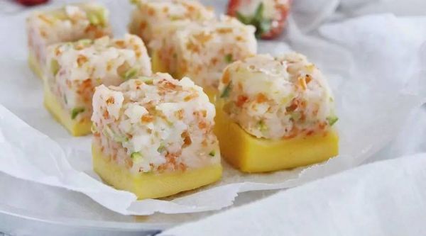 ★鲜虾芦笋双拼鸡蛋小方★