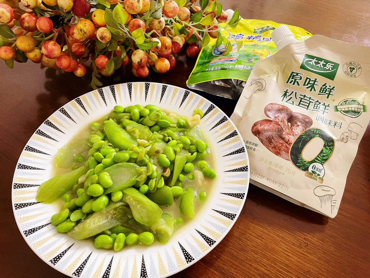 丝瓜毛豆的做法
