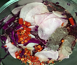紫甘蓝白萝卜雪碧泡菜的做法