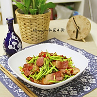 芦蒿炒腊肉【Mosqutio私家小厨】的做法图解10