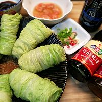 #味达美名厨福气汁，新春添口福#金钩蚝油白菜卷的做法图解5