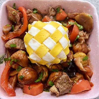 格子蛋包饭
