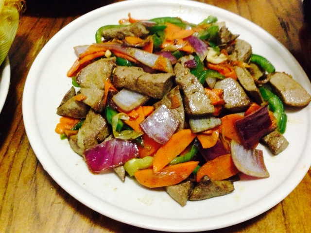 Stir fried pork liver