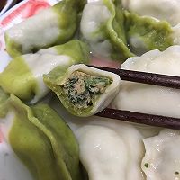 双色野荠菜猪肉水饺的做法图解6
