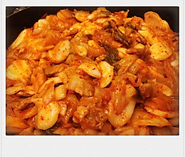 韩式五花肉泡菜炒年糕的做法