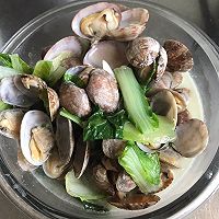 小白菜炖红岛蛤蜊的做法图解8