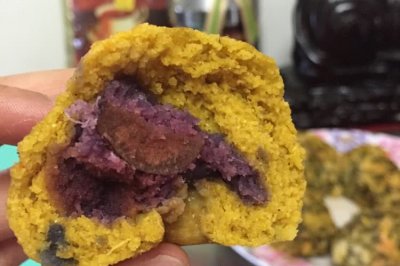 紫薯馅南瓜窝窝头