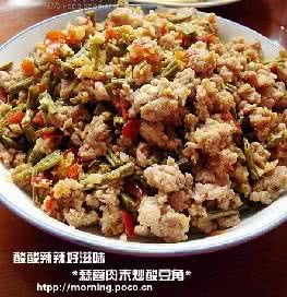 蒜蓉肉末炒酸豆角