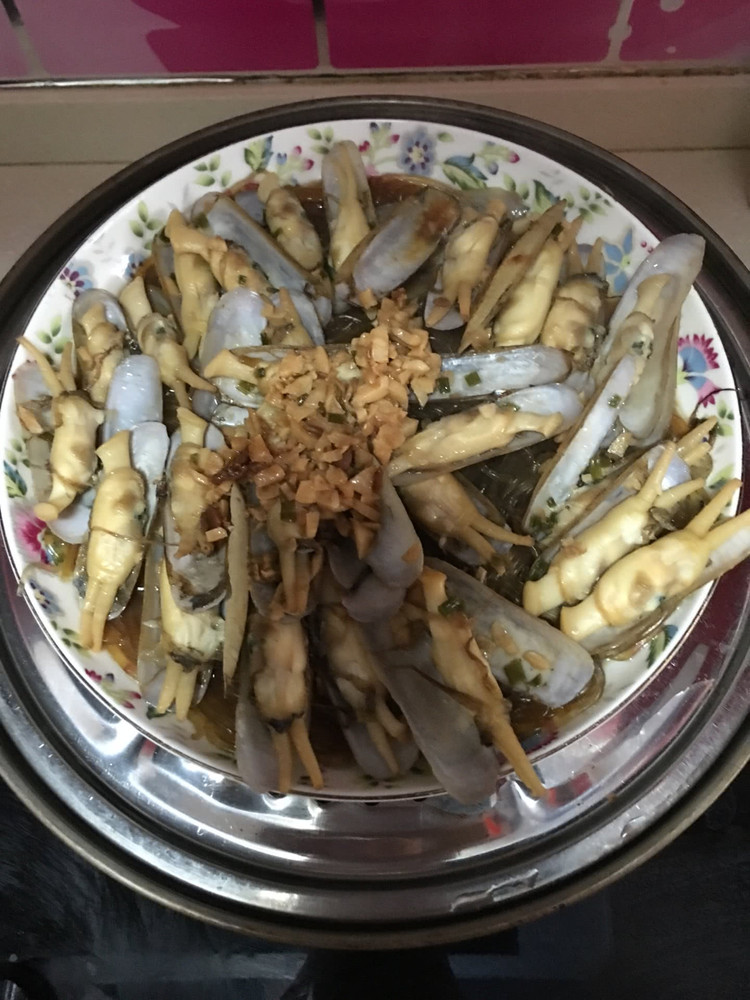 家常蒜茸蒸蛏子的做法