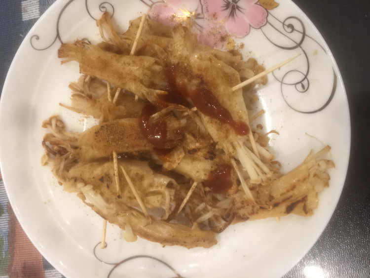 家庭版铁板烧，豆皮金针菇的做法