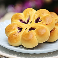 #网红美食我来做#送你一颗幸运心：四叶草紫薯心形面包的做法图解14