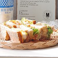 #丘比三明治#猪柳蛋芝士全麦三明治的做法图解10