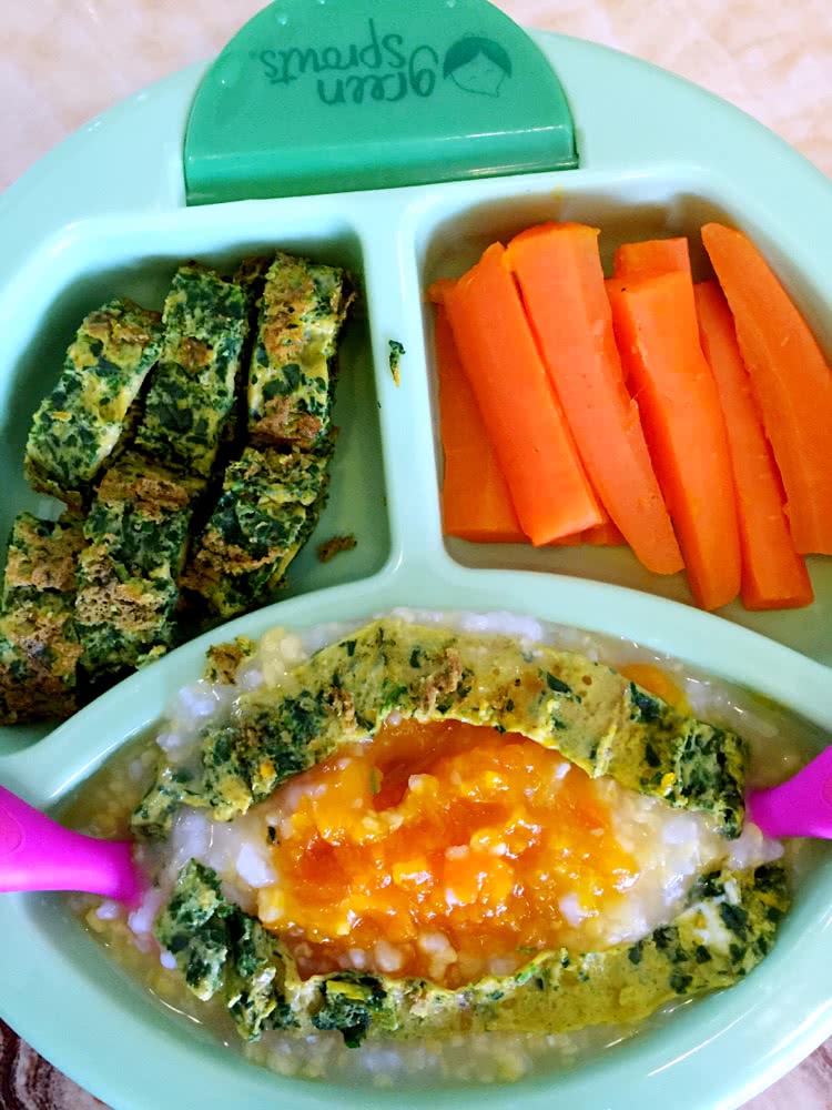 婴儿辅食之菠菜鸡蛋卷的做法图解3