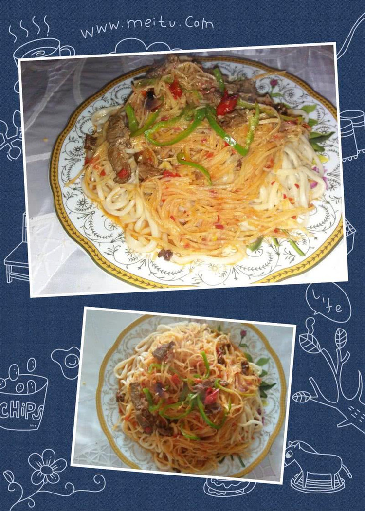酸辣土豆丝拉条子(拌面)的做法