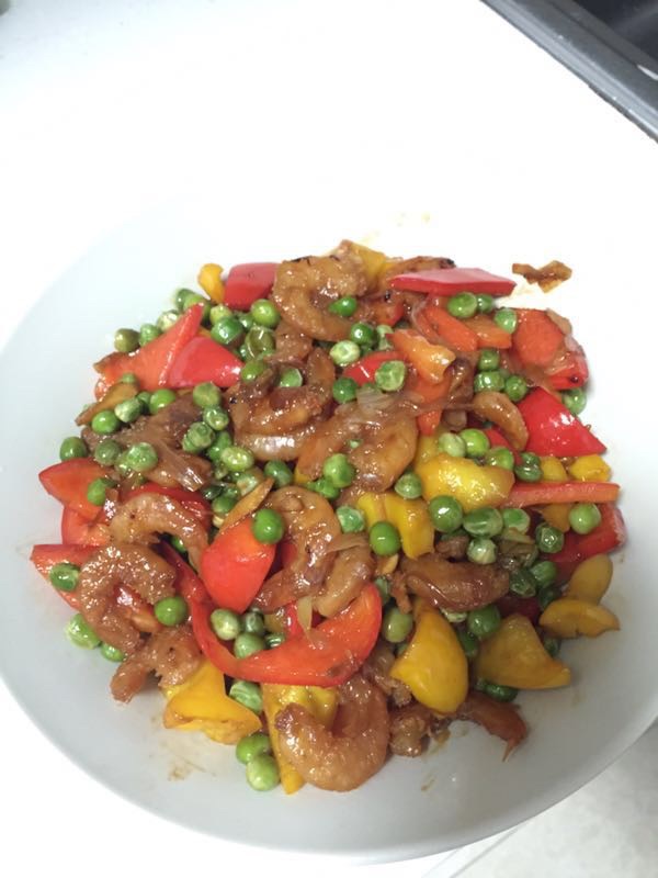 豌豆虾干小炒的做法图解4