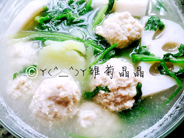 杂菜丸子汤的做法