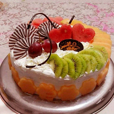 爱心水果蛋糕