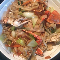 螃蟹炒河粉的做法图解7