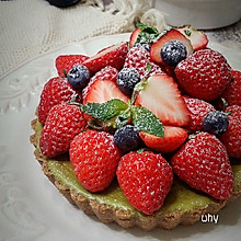 草莓抹茶乳酪塔皮蛋糕#美的烤箱菜谱#