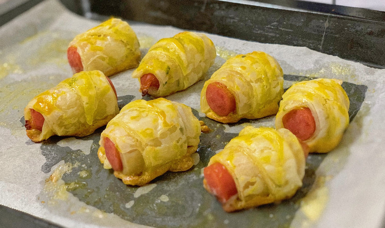 火腿可颂（手抓饼）的做法