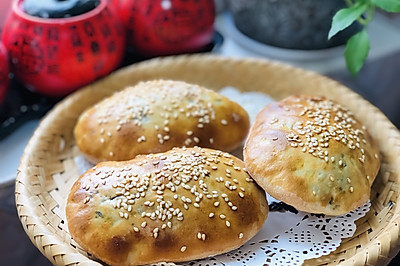 梅干菜榨菜馅咸味烧饼 素食