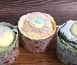 北海道蛋糕杯，超松软蛋糕，香滑可口香草馅，一口爆浆，超好吃！的做法