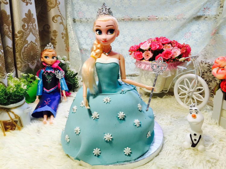 冰雪奇缘艾莎翻糖蛋糕的做法