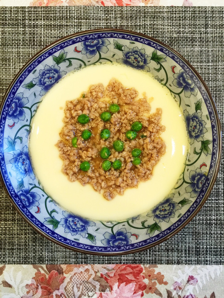 豌豆肉沫鸡蛋羹的做法