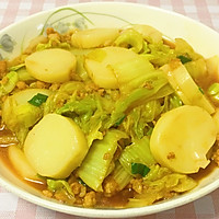 肉末白菜炒年糕的做法图解13