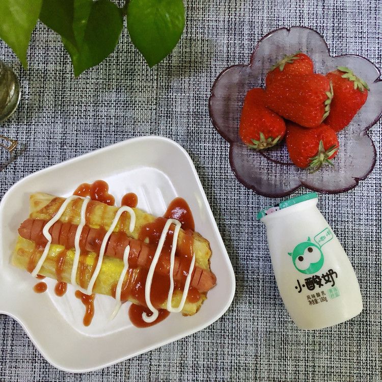 手抓饼芝士火腿肠的做法