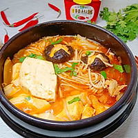 #暖冬酱在手，嗨吃部队锅#韩式辣白菜豆腐汤的做法图解14