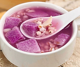 紫山药百合汤的做法